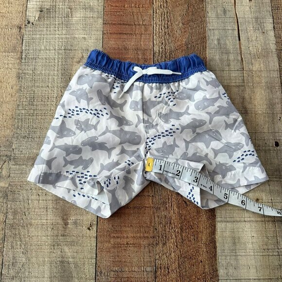 Gymboree Baby Boys Shark Print Swim Trunks 3-6M Elastic Waist with Drawstring - Picture 4 of 6